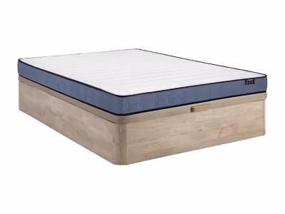 Ensemble 140 x 190 cm sommier coffre naturel clair + matelas ressorts ensachés ép.19cm – DAYNI de YSMÉE