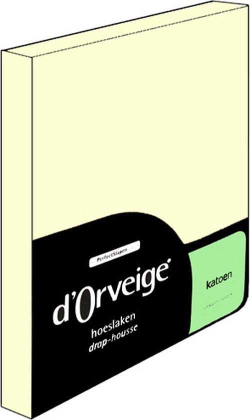 D&rsquo;Orveige Hoeslaken Katoen – Simple – 90×210 cm – Crème