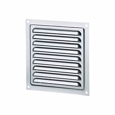 Grille aération ventilation aluminium avec moustiquaire – LxH (mm) 250 x 250 – Couleur Gris argent