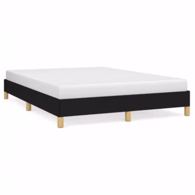 Lit double, Lit adulte, Cadre de lit sans matelas noir 140×190 cm tissu