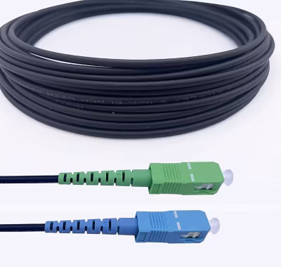 Elfcam – Fibre Optique 10m (Noir, Blindé Acier) – SC/APC-SC/UPC, OS2 Monomode, Étanche, Int./Ext.