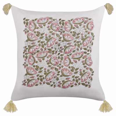 Coussin CARISSA Coton 45 x 45 cm Multicolore Motif floral