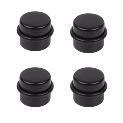 4 Un. Butée de porte adhésive en bois laqué noir – Diamètre 37MM