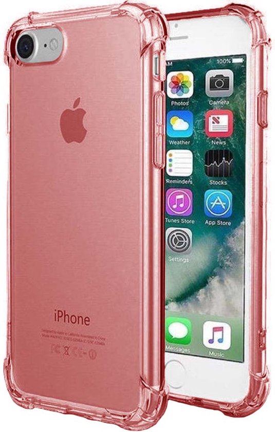 Coque siliconen hoesje transparente iPhone 6/6s – Rouge