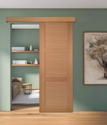 Porte seule 3 Panneaux URSA bois chêne européen 2040 x 730