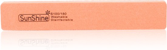 Cosmetics Zone Sunshine Lime à Limes à ongles de Polissage Lavable et Désinfectable Droite 100/180