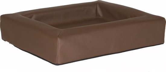 Coussin Confort lit chien aspect cuir 85 x 70 x 12 cm – Marron