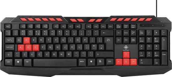 Deltaco GAM-024UK clavier USB QZERTY Qwerty Noir, Orange
