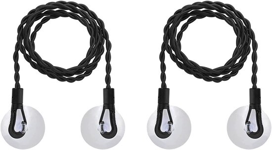 Corde à linge de voyage – 2 pièces – Corde à linge extensible – Corde à linge élastique portable – Cintre résistant au vent pour camping en plein air – Corde à linge – Corde à linge invisible – Camping intérieur et voyage – 1,5 m – Zwart