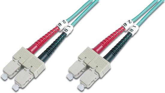 FO patch cord, duplex, SC to SC MM OM3 50/125 æ, 1 m