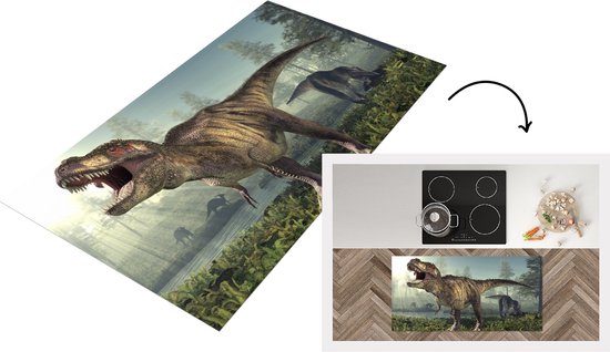 Coureur de cuisine – Tapis de cuisine – Dino – Herbe – Dessin – 120×60 cm – Tapis de Cuisine
