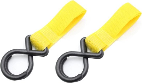 Crochet Poussette – 2 Pièces – Jaune – Crochet Sac – Accroche Sac – Crochet Buggy – Accessoires de vêtements pour bébé pour Poussettes – Crochet Sac – Buggy