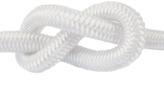 Cordon en caoutchouc DQ- PP , 8 mm, 20 m, Wit, cordon extensible, fil en caoutchouc extensible, cordon en caoutchouc, cordon de tension, cordon pour bâche, caoutchouc de tension