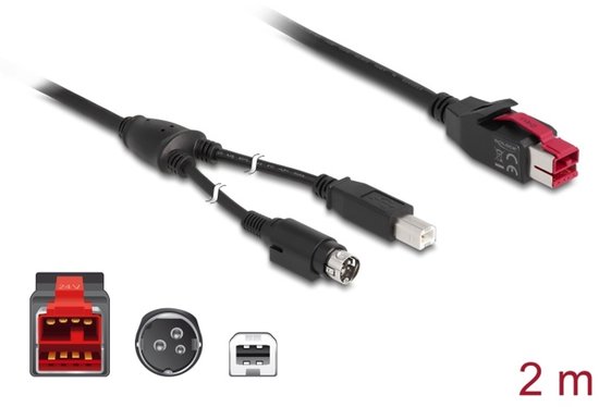 DeLOCK 85488, 2 m, USB B, USB 2.0, 480 Mbit/s, Noir