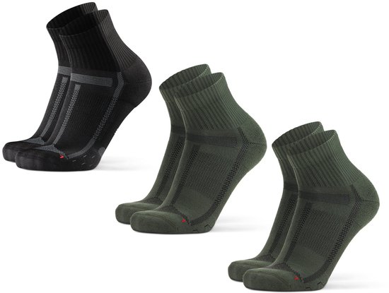 DANISH ENDURANCE Chaussettes de course Quart Longues Longues Distances Femme et Homme 3 paires – anti ampoules – Taille 35-38