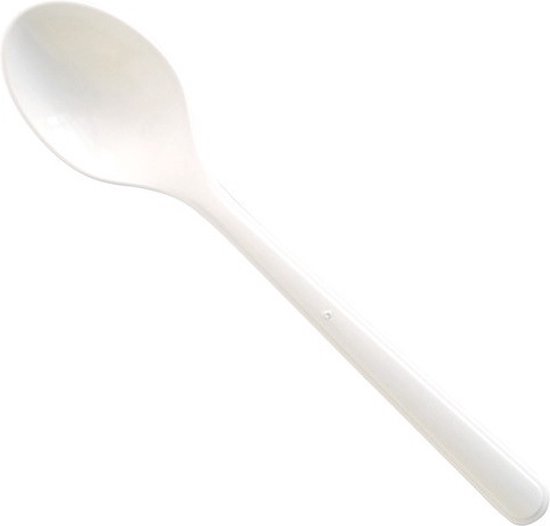 Cuillères à café réutilisables « Circulware », PP 13 cm blanches (50 pièces)