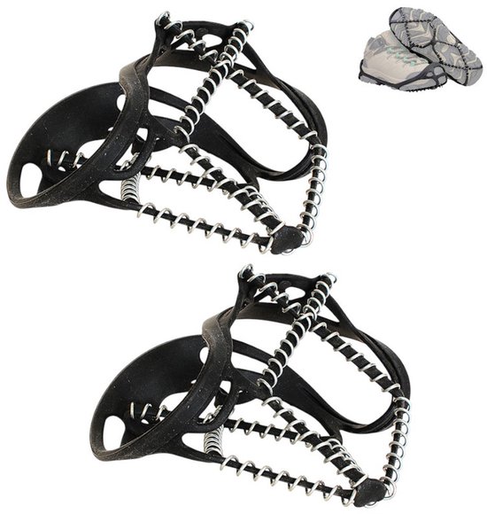Couvre-chaussures antidérapants en fer avec chaîne – Chaînes antidérapantes légères pour bottes de neige – Noir – Crampons antidérapants très élastiques – Crampons antidérapants – Adaptés aux bottes et chaussures
