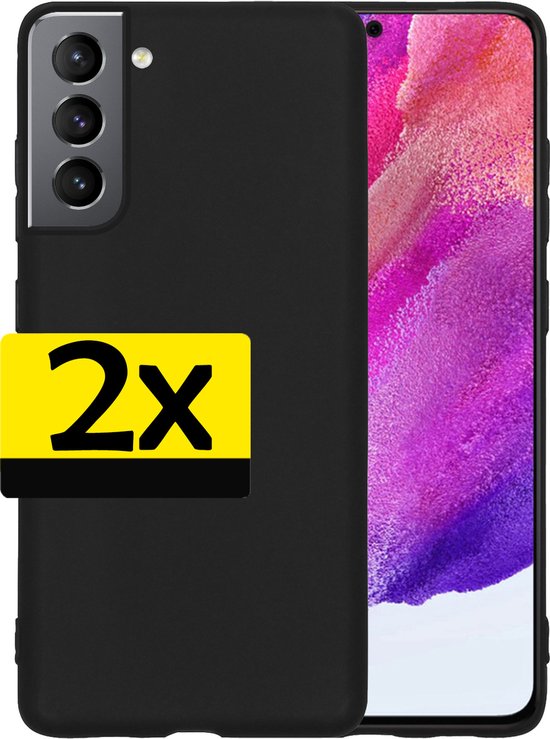 Coque Samsung S21 FE Siliconen – Coque Samsung Galaxy S21 FE – Coque Samsung S21 FE Zwart- 2 Pièces