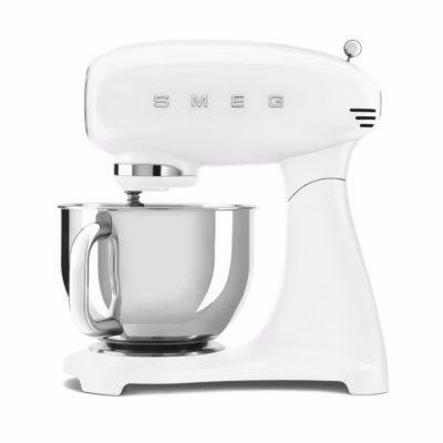Robot pâtissier multifonctions 4.8l 1000w blanc Smeg SMF05WHEU style des années 50