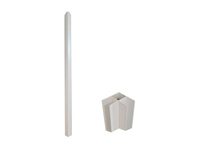 Poteau d&rsquo;angle pour verrière atelier en aluminium thermolaqué 105 cm blanc – BAYVIEW