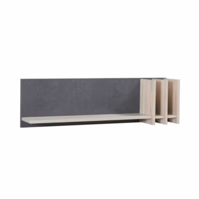 Etagère murale MALMO 100 cm coloris chene clair et gris béton