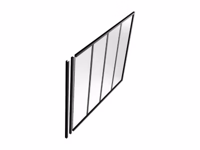 Poteau de terminaison pour verrière en aluminium thermolaqué – H105 cm – Noir – BAYVIEW