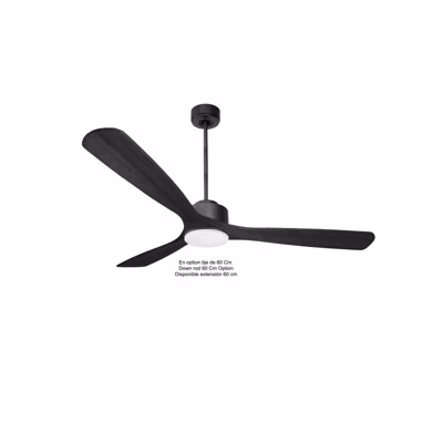 Modulo de KlassFan – Super destratificateur et ventilateur DC 166 cm Gris basalte pales bois noir  Lumière  dimmable 30 à 60 m²