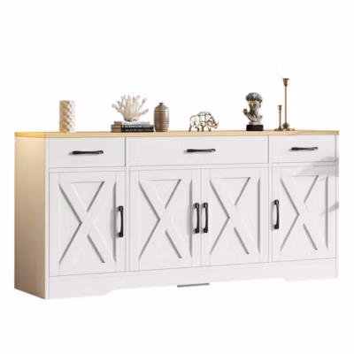 Buffet Blanc Moderne Bois Multifonction Blackcolors