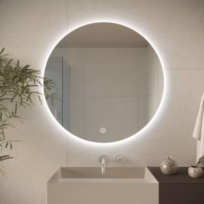 Miroir salle de bain LOMAZOO Atlanta avec LED 70 cm rond