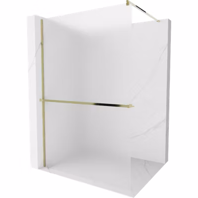 Mexen Kioto+ paroi de douche avec étagère Walk-in 120 x 200 cm, givrée, dorée – 800-120-121-50-30