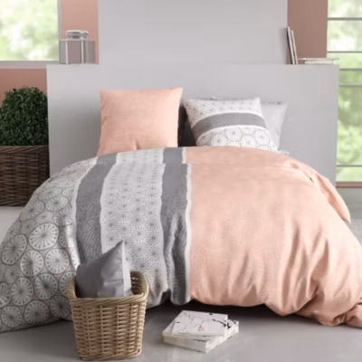 Housse de couette 240×220 + 2 taies en coton 57 fils