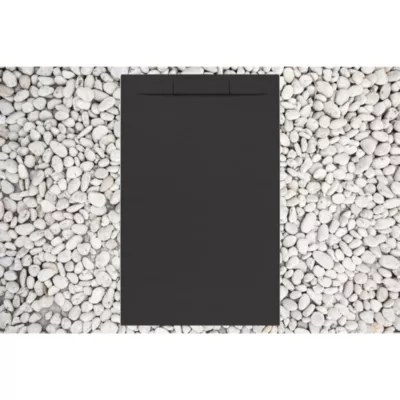 Receveur de douche 115X85 cm NOIR Vulcano Line PLUS en résine et poudre de marbre avec grille en RÉSINE DE MARBRE