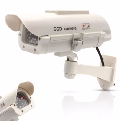 Caméra de surveillance factice solaire FISHTEC LED rouge clignotante Dissuasion vol