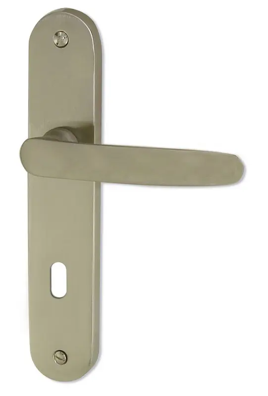 ENSEMBLE DE POIGNEES DE PORTE NINA ZAMAK NICKEL SATINE 165 PENE DORMANT
