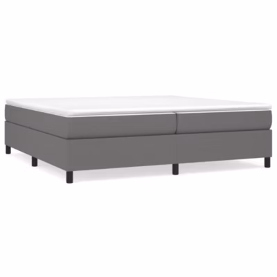 Lit double, Lit adulte, Cadre de lit à ressorts gris foncé 200×200 cm tissu