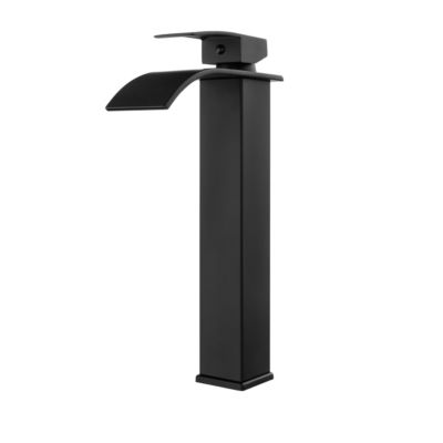 SILLA Mitigeur lavabo moderne en Laiton, cascade, Noir