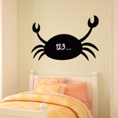 Sticker ardoise tableau noir – stickers muraux adhésif effaçable – SILHOUETTE CRABE – 25x45cm