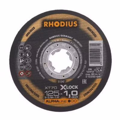 Disque à tronçonner D 125mm XT70 X-LOCK – RHODIUS – 211348