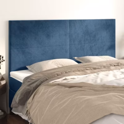 vidaXL Têtes de lit 4 pcs Bleu foncé 100x5x78-88 cm Velours3116122