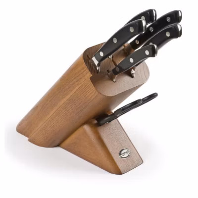 Bloc de Couteaux de Cuisine Ergoforge 18, Noir, Acier, 33x31x13 cm, Sanelli