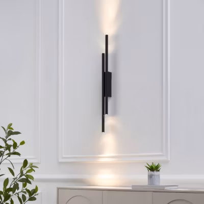 Applique d&rsquo;intérieur noire quatre points lumineux 70 cm – Gali