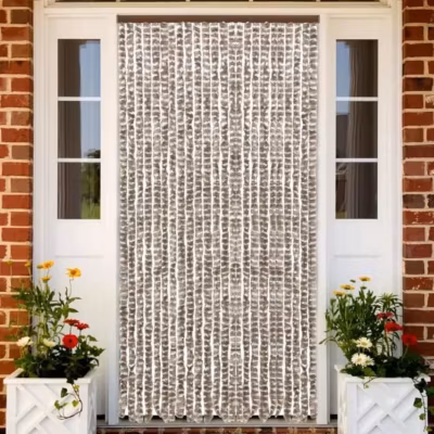 vidaXL Moustiquaire Taupe et blanc 100×220 cm Chenille