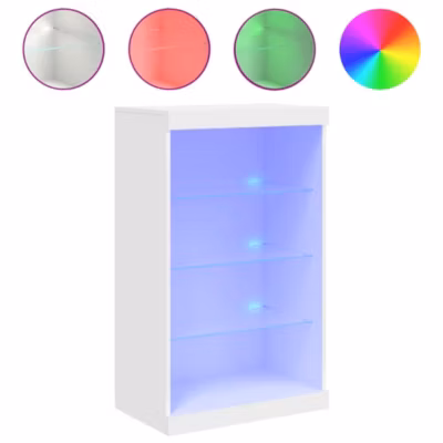 Buffet avec lumières LED blanc 60,5x37x100 cm vidaXL