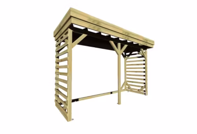 ABRI Bûches en Bois – 4,1m2 – 3,15×1,31m – Pin Sylvestre traité Autoclave – Surface Int : 2,8m2 / 4 stères