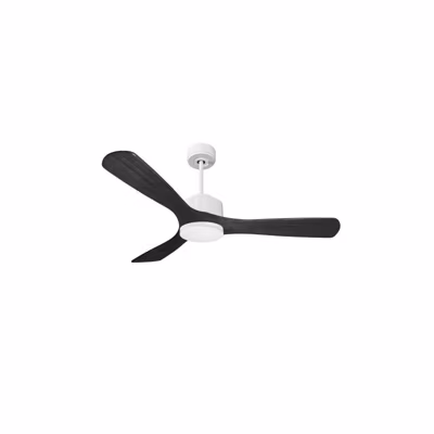 Modulo de KlassFan – Super destratificateur et ventilateur DC 132 cm Blanc bois noir Lumière  dimmable 25 à 40 m²