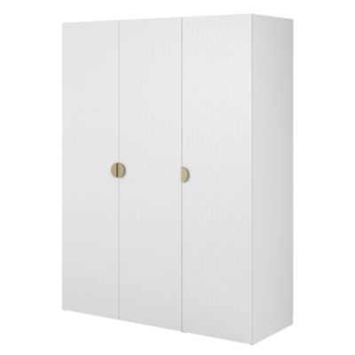 Armoire 3 portes avec tringle et étagères 150 cm FRAME blanc
