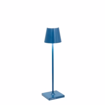 Lampe de table LED Poldina Pro Micro Blu Capri, rechargeable et dimmable avec une autonomie jusqu&rsquo;à 12 heures