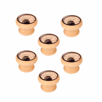 6 Un. bouton poignées de meuble Vintage Retro bois colorant naturel  – diamètre 40MM