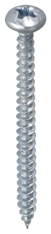 Vis agglo Pozidriv Tête ronde Acier zingué blanc 4×15 Blister de 22