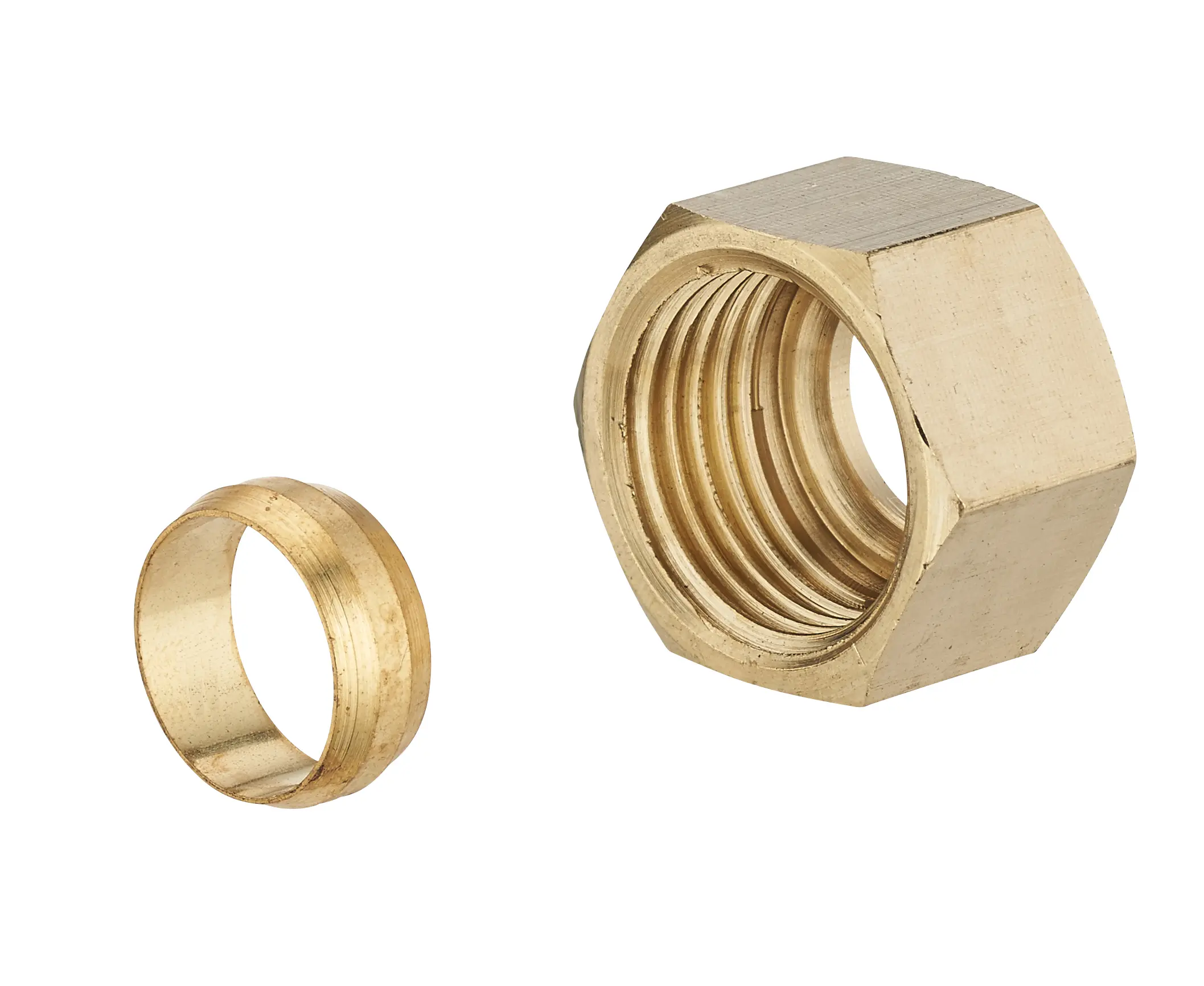 Ecrou et Olive laiton Bicone cuivre – Ø16 – F3/4'